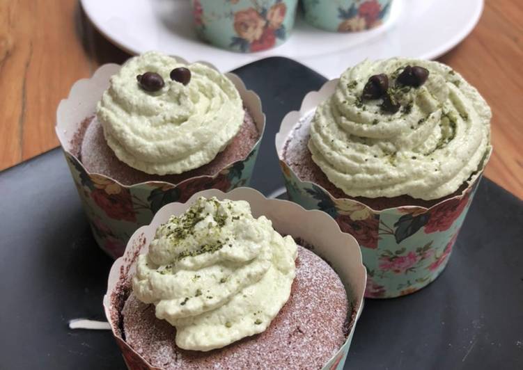 Choco Matcha Hokkaido Cupcake 🧁 🧁🧁