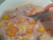 A picture of vegetable yam porridge