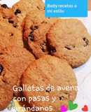 Galletas de avena con pasas y arándanos
