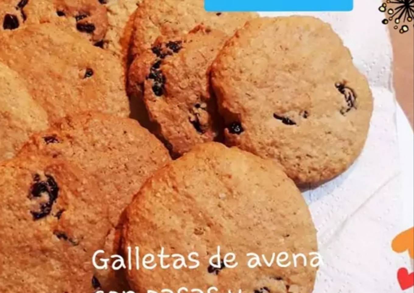 Galletas de avena con pasas y arándanos