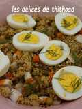 Salade de quinoa, légumes et surimi
