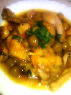 صورة لوصفة طاجين لحراير (طاجين الزيتون بكريات الدجاج)🍗🥔🌿