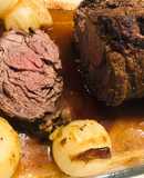 Asado especiado con cebollitas caramelizadas