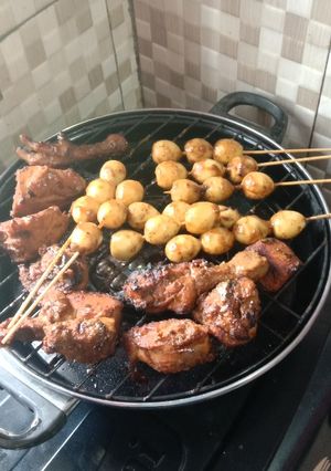 Foto resep Ayam dan telur puyuh bakar teflon
