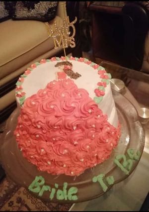 A picture of Bride to be Chocolate cake.