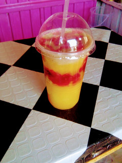 A picture of Immune booster beets,pineapple,orange juice and avocado.