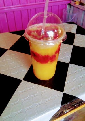 A picture of Immune booster beets,pineapple,orange juice and avocado.