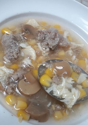 Foto resep Sup jagung sapi jamur