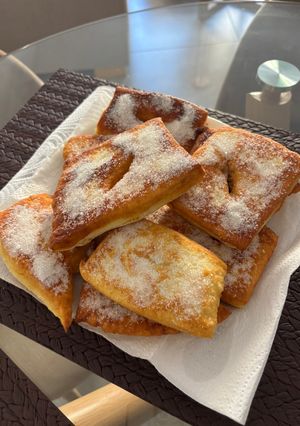 Una foto de Kreppel o torta frita alemana