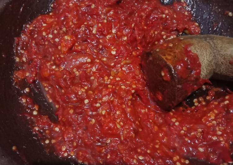 Cara Gampang Membuat 36. Sambel terasi uleg, Enak Banget
