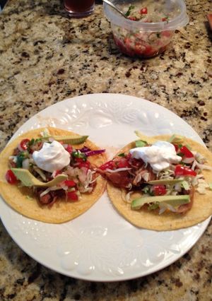A picture of Pulled Pork Soft Taco's.
