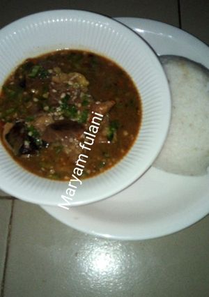 A picture of Miyar kubewa with tuwon shinkafa.