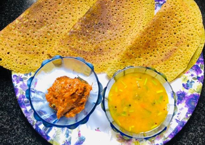 Simple Way to Make Mario Batali Mudakathan keerai jowar dosa