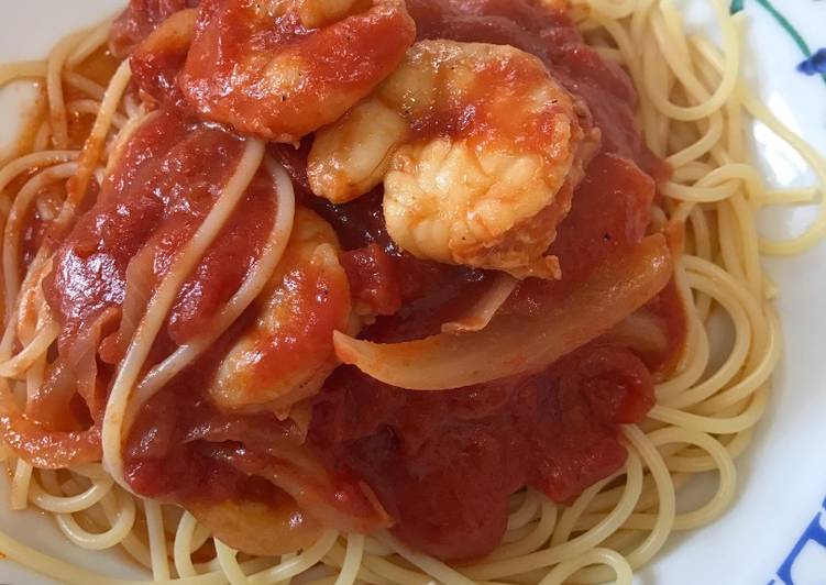 Simple Way to Prepare Perfect Shrimp tomato pasta