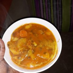 A picture of Yam curry #Jikonichallenge.