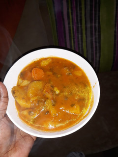 A picture of Yam curry #Jikonichallenge.