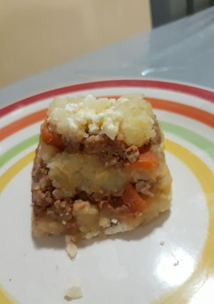 Una foto de Pastelillo de carne y puré de papa
