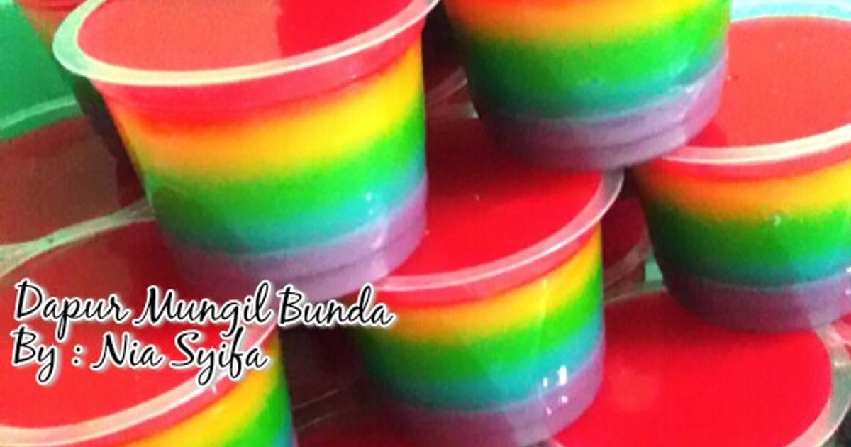 Resep Puding Jelly Rainbow oleh Nia Syifa Cookpad