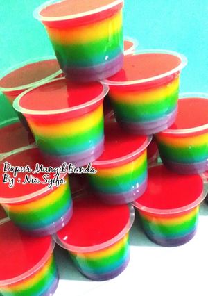Foto resep Puding Jelly Rainbow