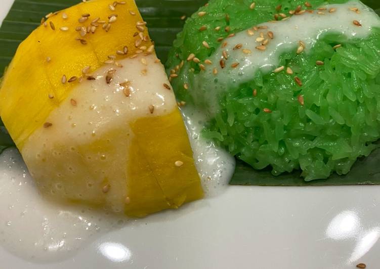 Cara menyiapkan Mango sticky rice / pulut mangga  yang Sedap