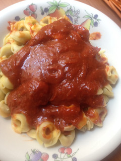 Una foto de Salsa de tomate y pimientos
