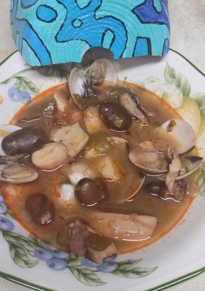 Una foto de Habas secas con pulpo