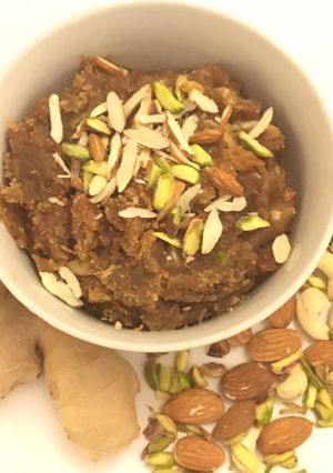 A picture of Ginger sweet or adark halwa.