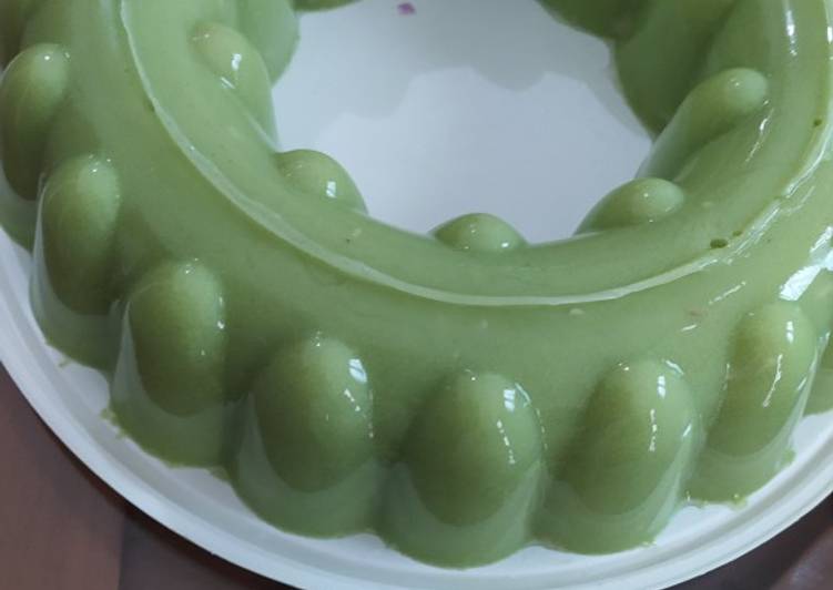 Silky puding pandan kelapa muda