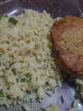 Arroz frito con paty de pollo