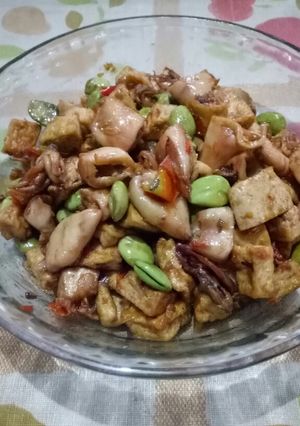 Foto resep Tumis asin cumi pete