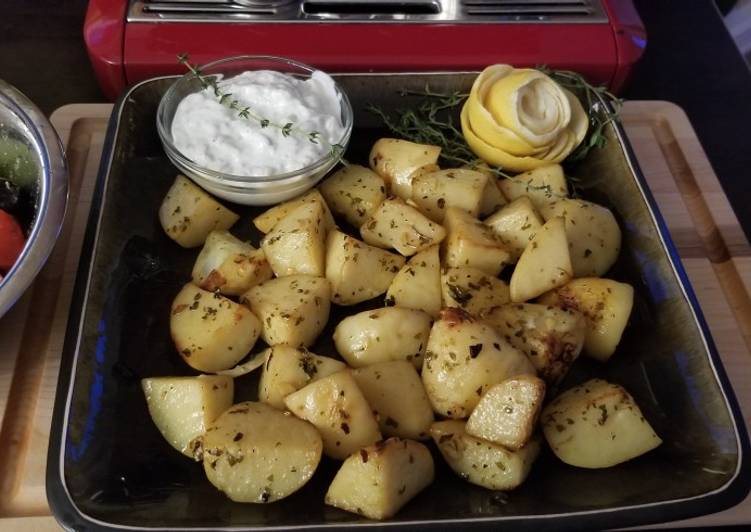 Dinner Ideas Lemon Oregano Roast Potatoes