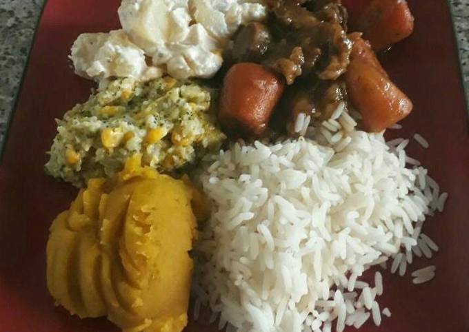 Step-by-Step Guide to Prepare Speedy Broccoli and cauliflower salad with veggies