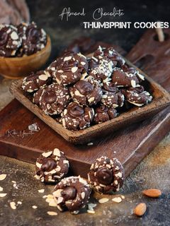 Foto resep Almond Chocolate Thumbprint Cookies (Gluten Free)
