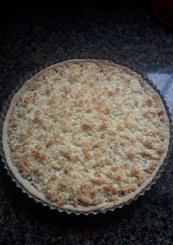 Una foto de Tarta de coco y dulce de leche
