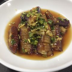 A picture of Fried Eggplants with Vinegar Sauce.