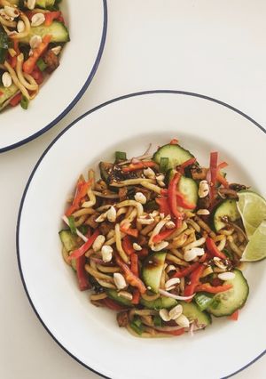 A picture of Udon Noodles Fusion Salad.