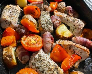 Popular Cuisine Turkey Sage  Pigs in Blanket Traybake Delicious and Healthy