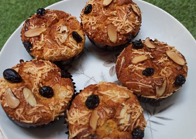 Bagaimana Membuat Oat Cheese Raisin Muffin (mufin oat keju kismis), Menggugah Selera