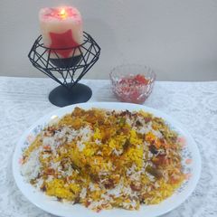 A picture of Prawns biryani.