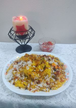 A picture of Prawns biryani.