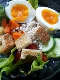 Low Fat Dinner Menu "Mixed Salad Bowl 🥗with Medium-boiled Egg🥚