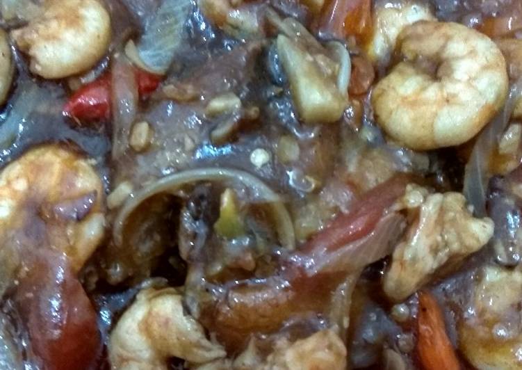 Udang saori saos tiram pedas