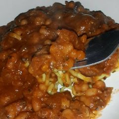 Pilchards and Baked Beans A picture of Pilchards and Baked Beans.