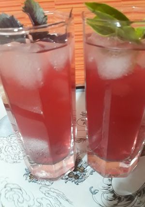 عکسی از دستور شربت ریحان سبز وبنفش