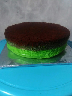 Foto resep Bolu pandan cokelat 3 telur