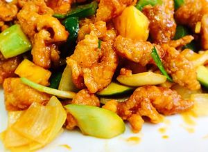 Hình của món Thịt heo chua ngọt.