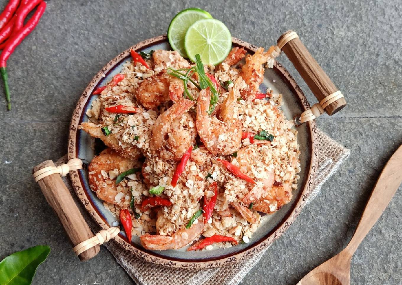 Udang goreng oats