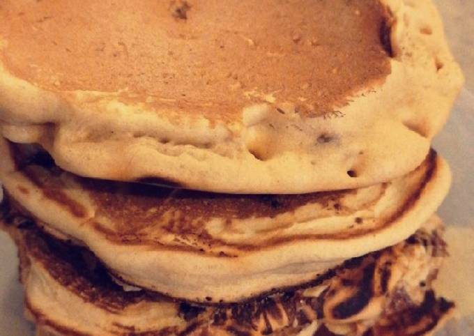 Pancakes sans œufs et pépites de chocolat
