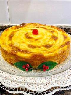 Una foto de Pastel de manzana con crema