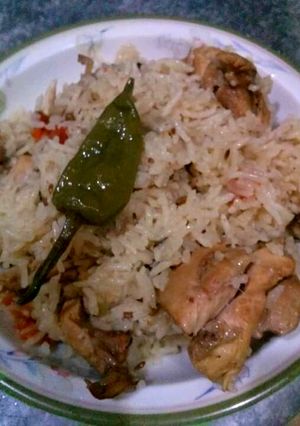 A picture of Murgh Yakhni Pulao.